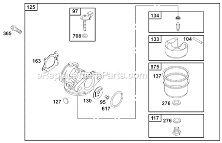 Page C Diagram and Parts List for 12C700  Briggs and Stratton Engine